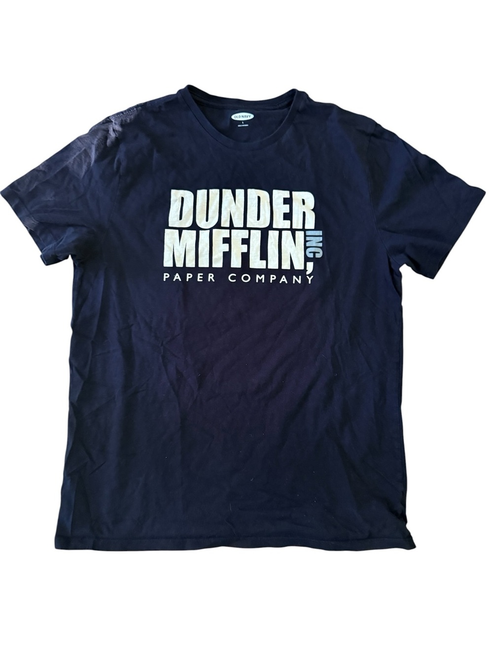 Old Navy Dunder Mifflin Paper Company Graphic Tee Black Large The Office TV Show - Picture 2 of 7